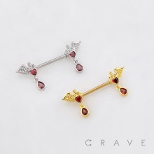DAGGER WING HEART CRAFT 316L SURGICAL STEEL NIPPLE RING